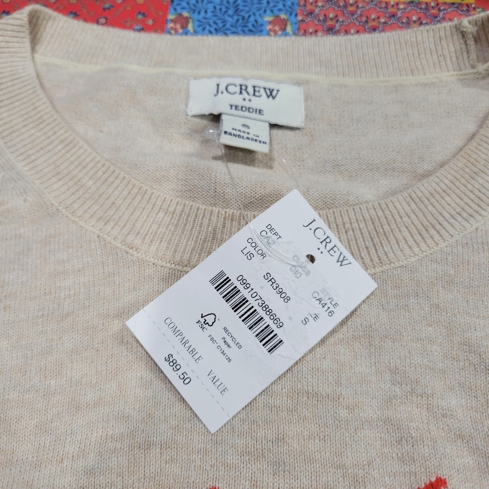 J. Crew Factory Sequin Lobster Teddie Sweater CA416 NWT - Picture 6 of 10